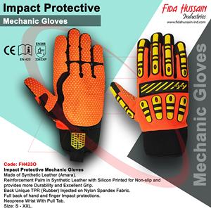 Guantes mecánicos de protección contra impactos de cuero sintético, guantes de trabajo industriales de seguridad, guantes TPR de seguridad para campos de petróleo y gas - Product Image 6