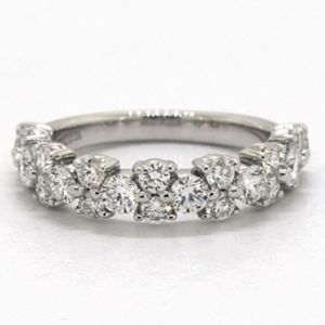 Anillo de Boda de Estilo Único con Diamante Cultivado en Laboratorio de Corte Redondo, Media Eternidad, para Mujer, Marca RITZIN - Product Image 1