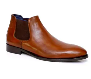 OEM, оптовая продажа, модные ботинки из натуральной кожи на молнии для мужчин с подошвой, кожаные ботинки для мужчин из Индии