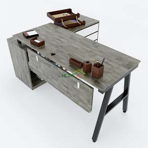 Bureau de direction ACONCEPT 140x140, table d'ordinateur contemporaine en acier pour bureau, assemblage requis - Product Image 1