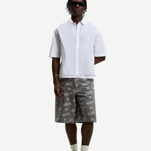 Pantalones cortos Vintage Diamond Baggy Acid Wash All-Rhinestone Design Jeans Jorts para hombres - Product Image 2