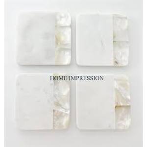 Sous-verres de thé carrés en marbre de meilleure qualité Sous-verres de décoration de table de restaurant et de café pour les fournisseurs en gros en Inde - Product Image 2