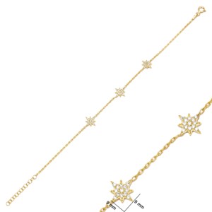 North Star Zircon Stone <b>Charm</b> Woman Bracelet Turkish Handmade Wholesale 925 Sterling Silver Jewelry - Product Image 3