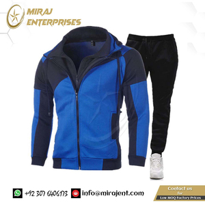 ชุดวอร์ม2ชิ้นสำหรับผู้ชายเสื้อแจ็กเก็ตลำลองแบบมีซิป + กางเกงชุดเล่นกีฬา - Product Image 3