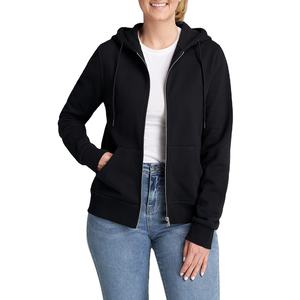Veste à capuche zippée pour femme personnalisée avec poche kangourou, en molleton de coton doux et respirant avec logo imprimé en relief, idéale pour l'hiver - Product Image 1