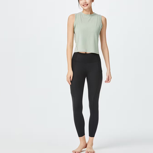 Breathable womens yoga <b>tops</b> custom gym workout wear oem fitness clothing with private label branding and logo customization - Product Image 2