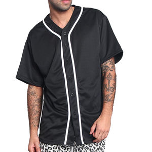 Maillot de baseball boutonné unisexe à manches courtes maillot de softball léger pas cher jeune t-shirt haut - Product Image 4