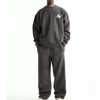 Ensemble de survêtement décontracté et tendance avec pantalon droit ample surdimensionné, tenue deux pièces, vêtements de sport, logo personnalisé, vente en gros