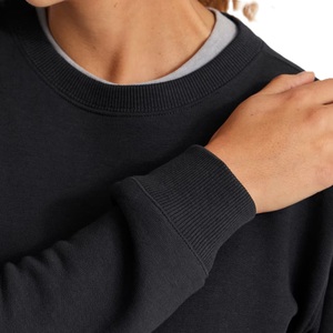 Femmes personnalisé grande taille coupe ample épaule tombante haut court à manches longues sweat décontracté femme pulls O cou court haut - Product Image 6