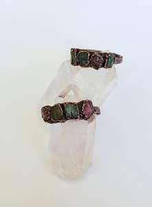Natural Tourmaline Multi Color Ring <b>Copper</b> Electroformed Ring Raw Gemstone Ring Minimalist Electroplated Ring <b>Anniversary</b> Gift - Product Image 4