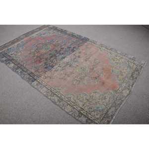 Alfombra Vintage, Alfombra de 4,8x7,8 pies, Alfombra Turca de Lana Ikat Azul - Product Image 4