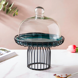 Hotel and Restaurant Aesthetic <b>Cake</b> <b>Server</b> Dessert Serving Rack With Dome Lid Multipurpose Usage Kitchenware <b>Cake</b> Stand - Product Image 3