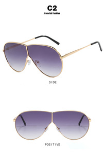 Fenyi venta al por mayor moda a prueba de viento marco grande de una pieza sombrilla personalidad calle tiro tendencia UV400 gafas de sol de Metal mujeres - Product Image 2