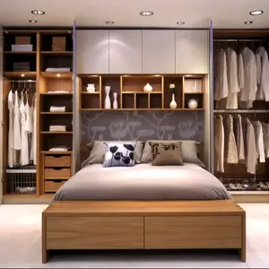 Gabinete de dormitorio totalmente moderno personalizado Casen, armario de madera, armario de estilo americano moderno, armario de lujo de madera maciza