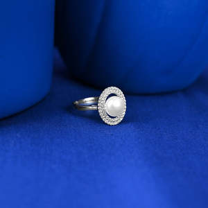 Anillos de Plata de Ley 925 de Primera Calidad para Mujer, Chapados en Rodio con Circonita y Perla para Bodas - Product Image 2