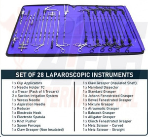 Achetez en ligne : Kit d'instruments de service OEM, nouveau design, comprenant trocart laparoscopique manuel, retractor, ciseaux, pince, porte-aiguille, certifié CE - Product Image 4