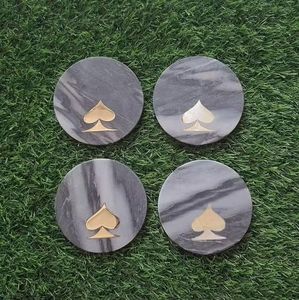 Mango Wood/Acacia Wood Over Printed Tea Serving <b>Coasters</b> 4 Pieces <b>Set</b> - Product Image 4