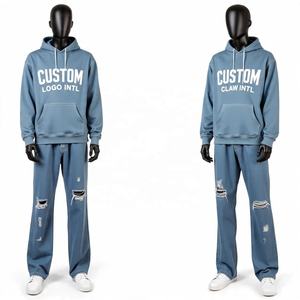 ชุดวอร์มและชุดมีฮู้ดสำหรับผู้ชายชุดวอร์มทรงหลวมโอเวอร์ไซส์ออกแบบได้ตามต้องการสำหรับฤดูหนาว - Product Image 5