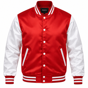 Veste en satin de style Letterman pour homme, best-seller, 100% satin de soie de haute qualité, vestes en satin pour homme de haute qualité, OEM personnalisé - Product Image 1