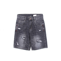 Shorts en jean délavé vintage pour homme, respirants, écologiques, de haute qualité, style streetwear, taille mi-haute, tricotés, décontractés, été