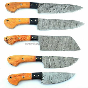 Ensemble de couteaux de chef en acier Damas forgé sur mesure, fabrication artisanale, couverts de cuisine modernes pour la maison, acier inoxydable, personnalisation en gros - Product Image 1