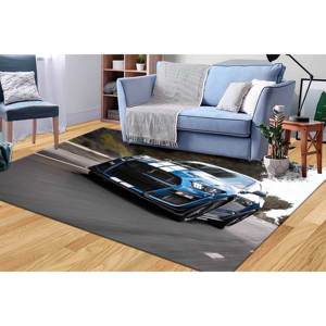 Tapis imprimé : Tapis Shelby Cobra, Tapis en chenille, Tapis d'entrée, Tapis cadeau pour les amateurs de voitures, Tapis à poils doux - Product Image 3