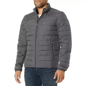 Chaqueta acolchada de invierno personalizada para hombre con capucha, cierre de cremallera largo y cálido, chaquetas de exterior acolchadas de alta calidad de estilo informal - Product Image 5