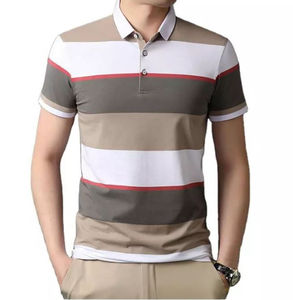 Vente en gros 100% coton Polo pour homme confortable à séchage rapide respirant motif solide polo en tissu tricoté - Product Image 3