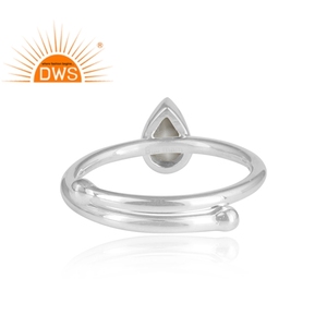 Latest Design Sterling Silver Natural Howlite Gemstone <b>Adjustable</b> <b>Ring</b> Jewelry For Women Gift For Her - Product Image 5