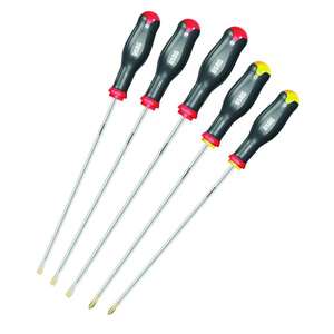 Usag Long <b>Screwdrivers</b> <b>Set</b> for Slot-Head and Phillips Screws 5-Piece <b>Set</b> - Product Image 1