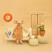 Canapé simple et double en métal blanc à l'échelle 1:12, Bjd/Ob11/Maileg Home Accessories