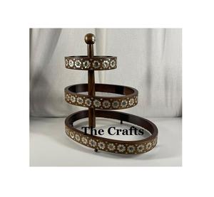 Fabuleux Design Gâteau Stand Personnaliser La Taille Gâteau De Service Stand En Acier Et En Bois Gâteau Pâtisserie Stand De Service - Product Image 3