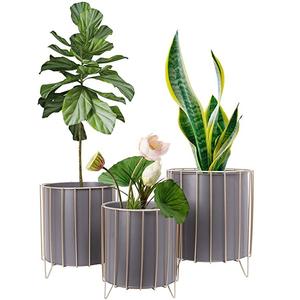 Maceta de flores de hierro con acabado dorado decorativo para interiores para el hogar y el restaurante del Hotel para decorar jardines de fiesta - Product Image 5