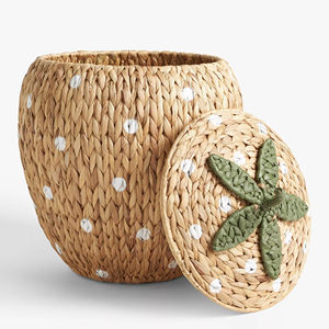 Panier de rangement en jacinthe d'eau et fraise, fait main, vente en gros, écologique, fabriqué au Vietnam - Product Image 2