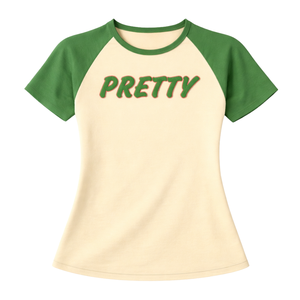 T-shirt à manches raglan neutre 08 Summer Diamonds, vêtements de sororité grecque, vêtements pour femmes, rose vert, sororité universitaire, élégant - Product Image 3