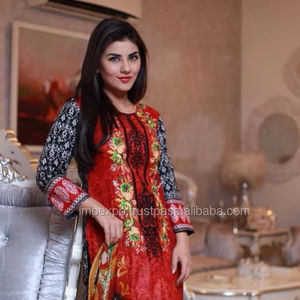 2016 elegante colección de ropa india y pakistaní vestido de césped de algodón pakistaní Trajes cosidos de la mejor línea - Product Image 1