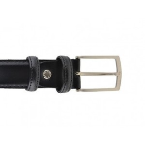 Cintura fatta a mano italiana di migliore qualità in elegante pelle nera originale larghezza 3 cm per uomo 6 pezzi in una scatola - Product Image 4
