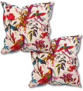 Funda de Almohada Boho Hecha a Mano con Patchwork, Funda de Cojín de Algodón Indio, Funda de Almohada Rústica Hecha a Mano - Product Image 2