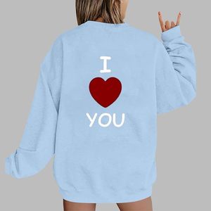 Sweat-shirts unisexes décontractés pour la Saint-Valentin, à motif cœur, coupe oversize, col rond, manches classiques, pour les amoureux - Product Image 4
