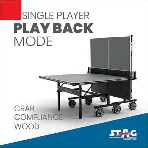 Stag Iconic Indoor Aluminum Table Tennis Table <b>Top</b> Frame 25mm Thick Anti-Weathering Movable with Wheels <b>Net</b> - Product Image 4