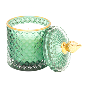 Récipient à bougie en verre rempli de cire texturée et diamantée personnalisé pots à bougie parfumés créatifs modernes avec couvercles - Product Image 1