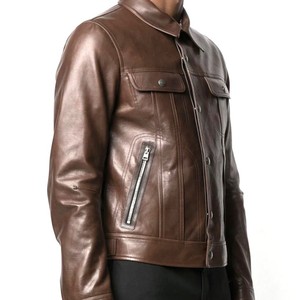 Vestes en cuir personnalisées pour hommes et femmes Vestes en cuir de style streetwear de qualité supérieure avec logo personnalisé - Product Image 3