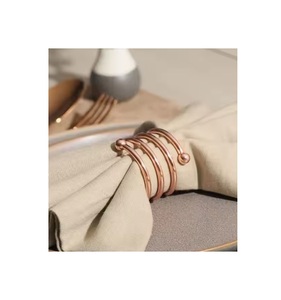 New Eco-Friendly Gold Patterned Napkin <b>Rings</b> Wedding Metal Napkin <b>Rings</b> with Unique Design - Product Image 5