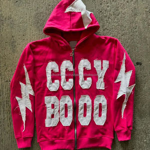 Sudadera con capucha de lana de algodón 100% con logotipo bordado desgastado de diseño original del fabricante para hombres de talla grande ropa personalizada - Product Image 1