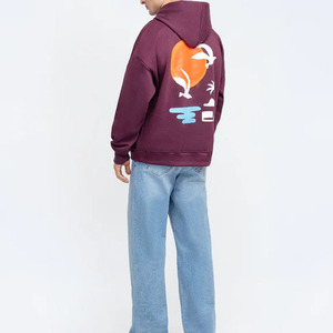 Sweat à capuche avec logo personnalisé du fabricant Sweat à capuche en tissu de coton avec impression numérique au dos Sweats à capuche pour hommes - Product Image 4