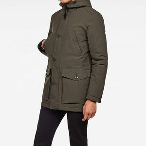 Chaqueta larga acolchada de alta calidad para hombre, Parka de entrenamiento de invierno con logotipo personalizado y cuello con capucha, chaquetas para hombre - Product Image 5