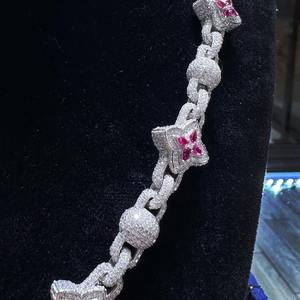 Trending Iced Out VVS Moissanite Diamond 925 Sterling Silver Hip Hop Clover collar cadena fina moda Bling joyería para hombres - Product Image 4