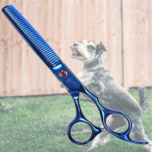 Ciseaux amincissants de coupe de cheveux pour droitier Ciseaux amincissants de salon de coiffure enduits de titane bleu pour la beauté - Product Image 5