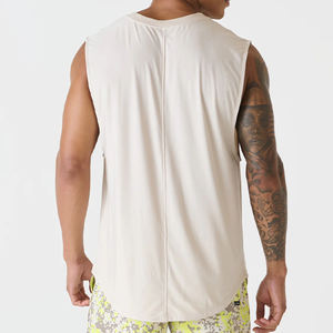 เสื้อกล้าม96% 4% โพลีเอสเตอร์สำหรับผู้ชายเสื้อกล้ามใส่เล่นยิมผ้าสแปนเด็กซ์พื้นหอยเชลล์โลโก้ตามสั่ง - Product Image 4