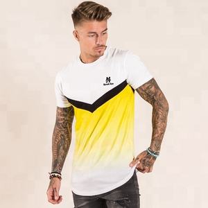 2025 T-shirts personnalisés en mélange de coton polyester pour hommes impression marque T-shirts pour hommes haute qualité Sublimation courbe ourlet chemises - Product Image 3